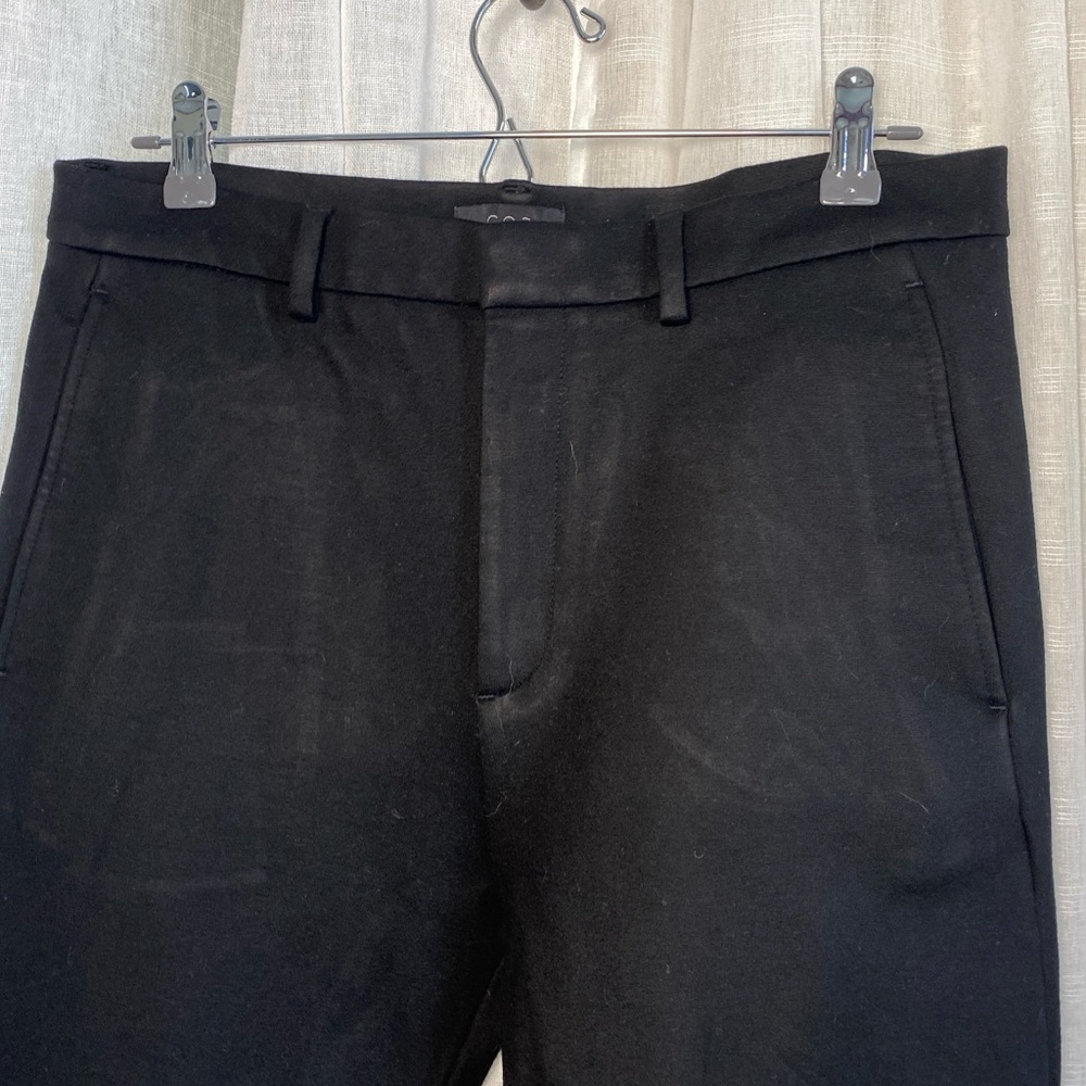 COS Women 32 Regular Black Tapered Pants Rayon Blend Flat Front Zip High Rise - Picture 4 of 11